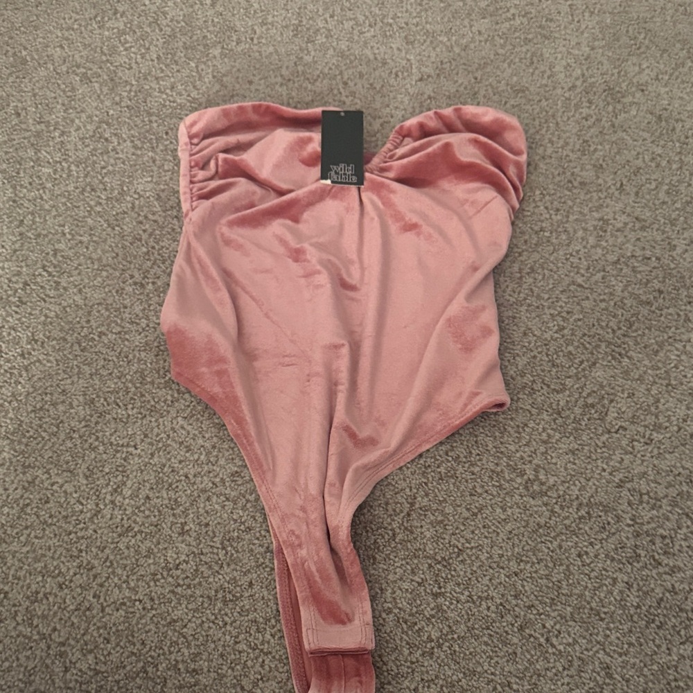 Pink Velvet Bodysuit